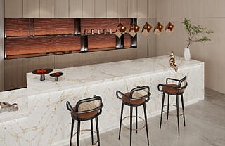 Transform Your Kitchen: Australia Top Engineered Stone Benchtops Guide 3 Linnstone Surfaces 6033 Golden Punaluu