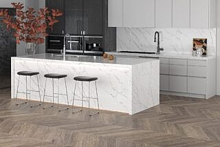 Guide to Diverse Stone Benchtops Colours and Buying Tips 4 Linnstone Surfaces 6073 Eiger Mist