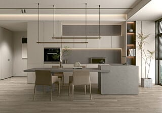 Australis Silica Free Stone Kitchen Benchtops: All-Inclusive Elegance Countertops 1 Linnstone Surfaces 5021 Castle Gray