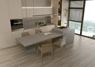 Australis Silica Free Stone Kitchen Benchtops: All-Inclusive Elegance Countertops 5 Linnstone Surfaces 5021 Castle Gray