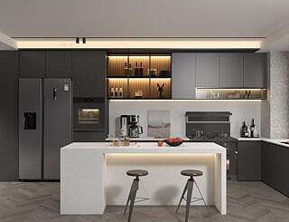 Australis Silica Free Stone Kitchen Benchtops: All-Inclusive Elegance Countertops 3 LInnstone Surfaces 6501 Milford White
