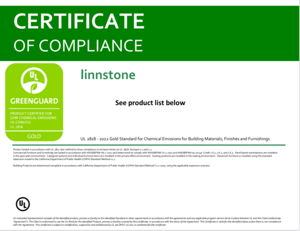 The Cover of Greenguard Gold Certication for Linnstone