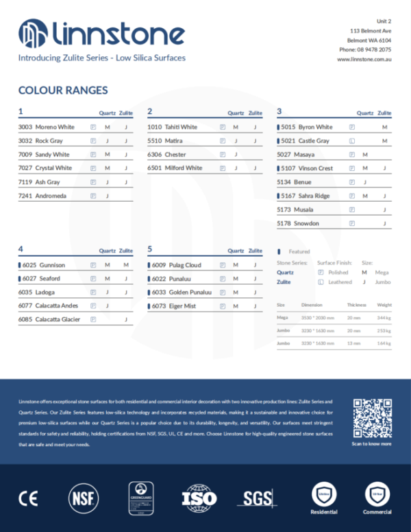 Linnstone Colour Ranges